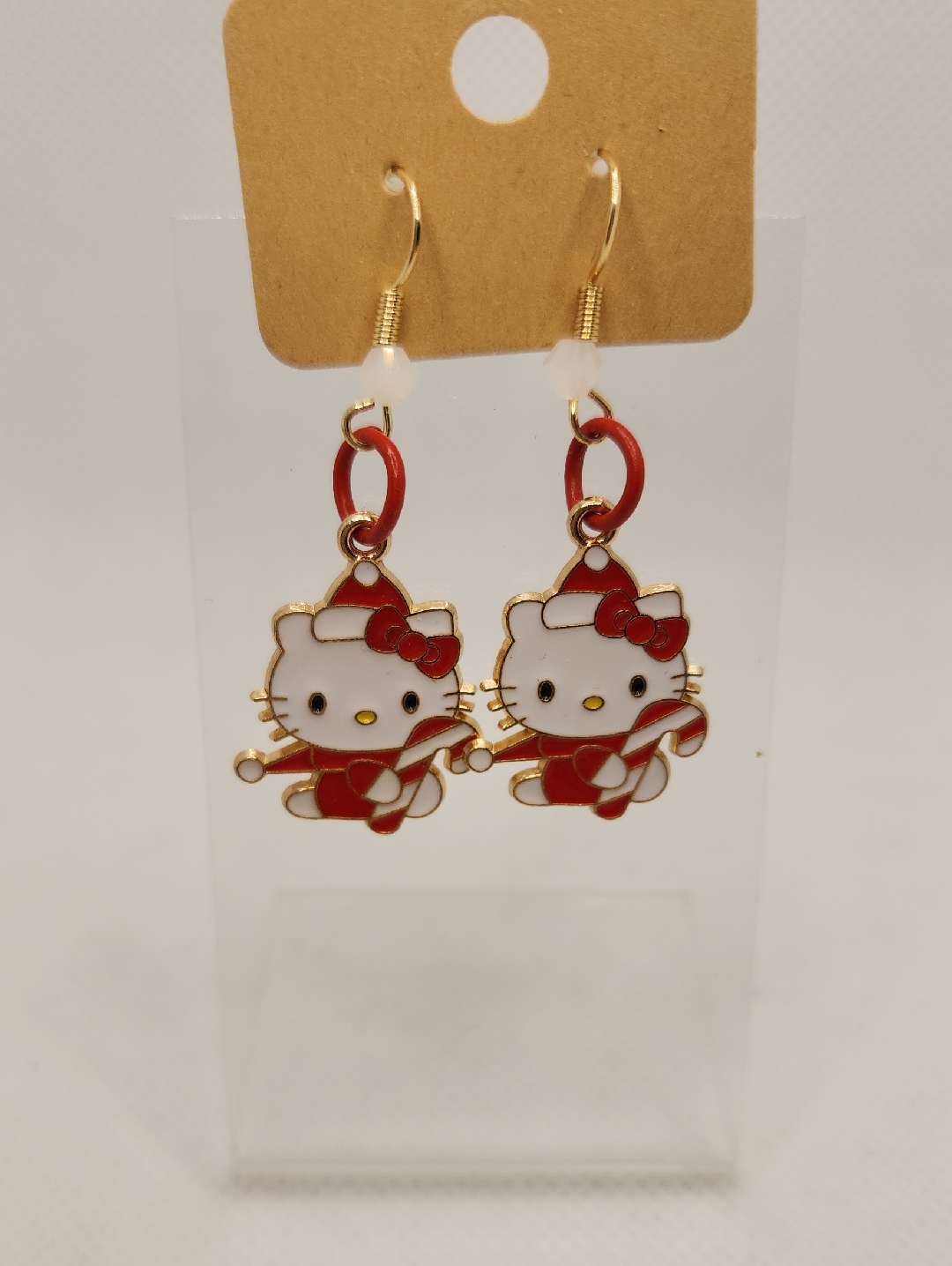 Hello Kitty Candy Cane Earrings 7$